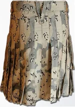 Premium Quality Custom Made Traditional Scottish Camo Kilt Back