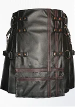 Premium Quality Gothic Style Black Leather Kilt