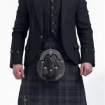 Premium Quality Hand Made Scottish Black Argyle Jacket