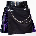 Premium Quality Hand Made Scottish Black Gothic Kilt