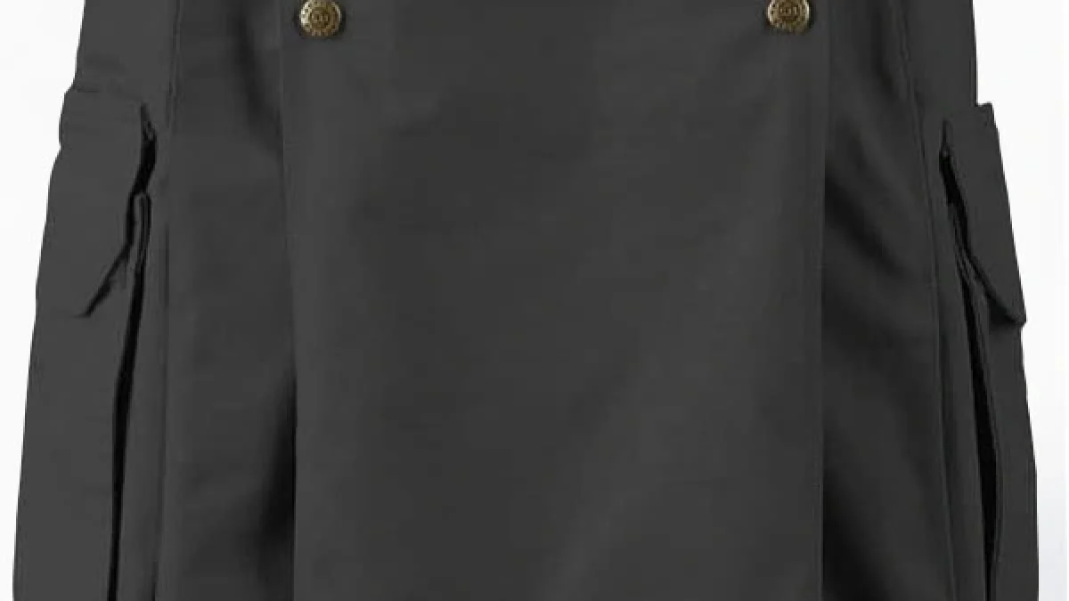 Kilt Aus Schwarzer Baumwolle Für Herren: Handgefertigte