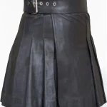 Premium Quality Hand Made Scottish Black Women Leather Kilt
