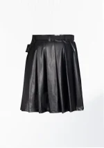 Premium Quality Hand Made Scottish Black Women Leather Kilt Back