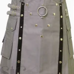 Premium Quality Hand Made Scottish Grey Utility Kilt