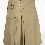 Premium Quality Hand Made Scottish Khaki Utility Kilt