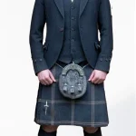 Premium Quality Hand Made Traditional Navy Blue Argyle Jacket