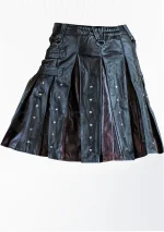 Premium Quality Hand Made Traditional Scottish Black Battle Kilt Back