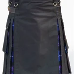 Premium Quality Hand Made Traditional Scottish Black Hybrid Kilt