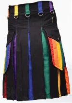 Premium Quality Hand Made Traditional Scottish Black Hybrid Kilt Back