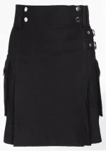 Premium Quality Hand Made Traditional Scottish Black Utility Kilt