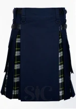 Premium Quality Hand Made Traditional Scottish Blue Cotton with Dress Gordon Hybrid Kilt