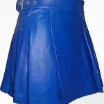 Premium Quality Hand Made Traditional Scottish Blue Women Leather Kilt