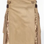 Premium Quality Hand Made Traditional Scottish Khaki & Camo Hybrid Kilt