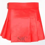 Premium Quality Hand Made Traditional Scottish Red Women Leather Kilt