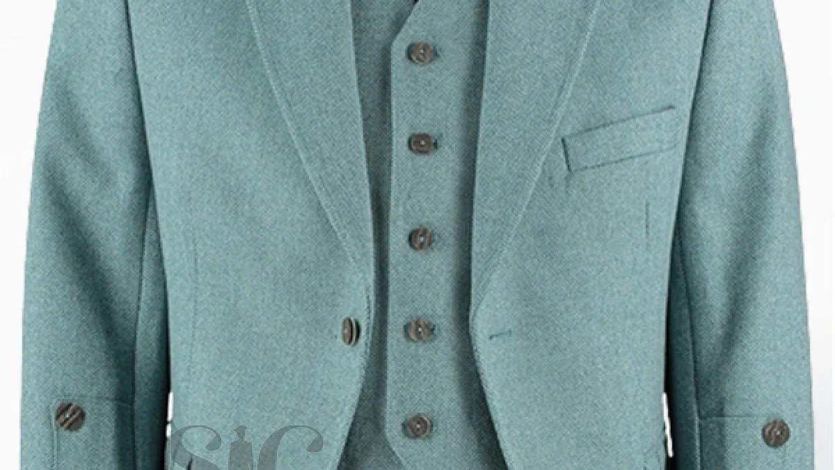 Veste à carreaux en tweed écossais traditionnel de qualité supérieure avec gilet