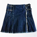 Premium Quality Hand Made Traditional Scottish Women Denim Kilt