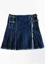 Premium Quality Hand Made Traditional Scottish Women Denim Kilt