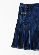 Premium Quality Hand Made Traditional Scottish Women Denim Kilt Left Sid