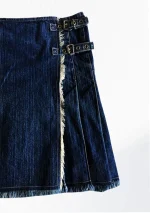 Premium Quality Hand Made Traditional Scottish Women Denim Kilt Right Side