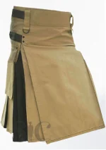Premium Quality Khaki Black Hybrid Utility Kilt
