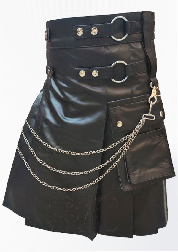 Premium Quality Leather Kilt Design 14