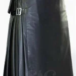 Premium Quality Men Black Leather Kilt