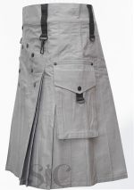 Premium Quality Men Fashion Grey Utility Kilt Design 48