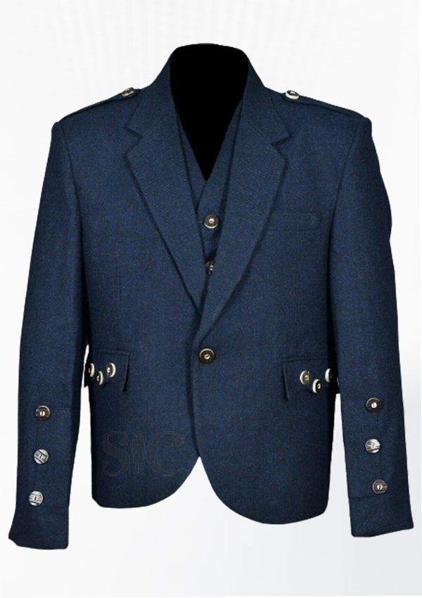 Chaqueta Argyle Tweed Azul Marino Calidad Premium