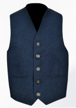 Premium Quality Navy Blue Tweed Argyle Jacket