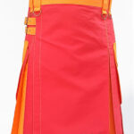Premium Quality Traditional Scottish Red & Orange Utility Kilt Design 43