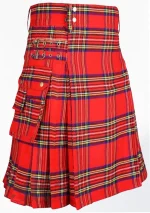 Premium Quality Royal Stewart Tartan Kilt Side