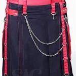 Premium Quality Scottish Black & Red Fashion Gothic Kilt