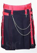 Premium Quality Scottish Black & Red Fashion Gothic Kilt