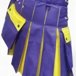 Premium Quality Scottish Blue & Yellow Cotton Hybrid Kilt Back