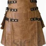 Premium Quality Scottish Brown Leather Kilt