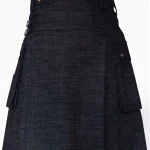 Premium Quality Traditional Scottish Black Denim Kilt