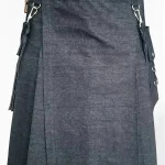 Premium Quality Traditional Scottish Black Denim Kilt