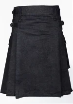 Premium Quality Traditional Scottish Black Denim Kilt