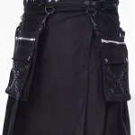 Premium Quality Traditional Scottish Black Gothic Kilt