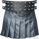 Premium Quality Traditional Scottish Black Leather Kilt