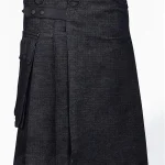 Premium Quality Traditional Scottish Black Utility Kilt
