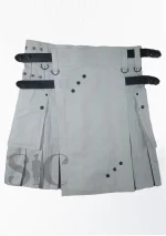 Premium Quality Traditional Scottish Black & White Utility Kilt