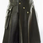 Premium Quality Traditional Scottish Black Women Leather Kilt