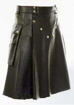 Premium Quality Traditional Scottish Black Women Leather Kilt