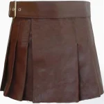Premium Quality Traditional Scottish Brown Women Leather Kilt