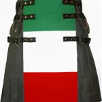 Premium Quality Traditional Scottish Italian Flag Hybrid Kilt
