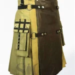 Premium Quality Traditional Scottish Khaki Hybrid Kilt