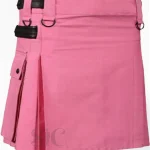 Premium Quality Traditional Scottish Pink Women Utility Kilt