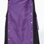 Premium Quality Traditional Scottish Purple & Black Cotton Utility Kilt