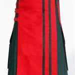 Premium Quality Traditional Scottish Red & Black Hybrid Kilt